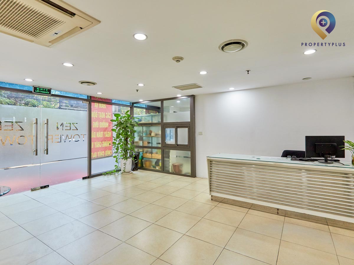 Reception area of ZEN-Tower office building with modern design